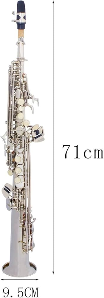 Denet Straight Soprano Saxophone Silver color